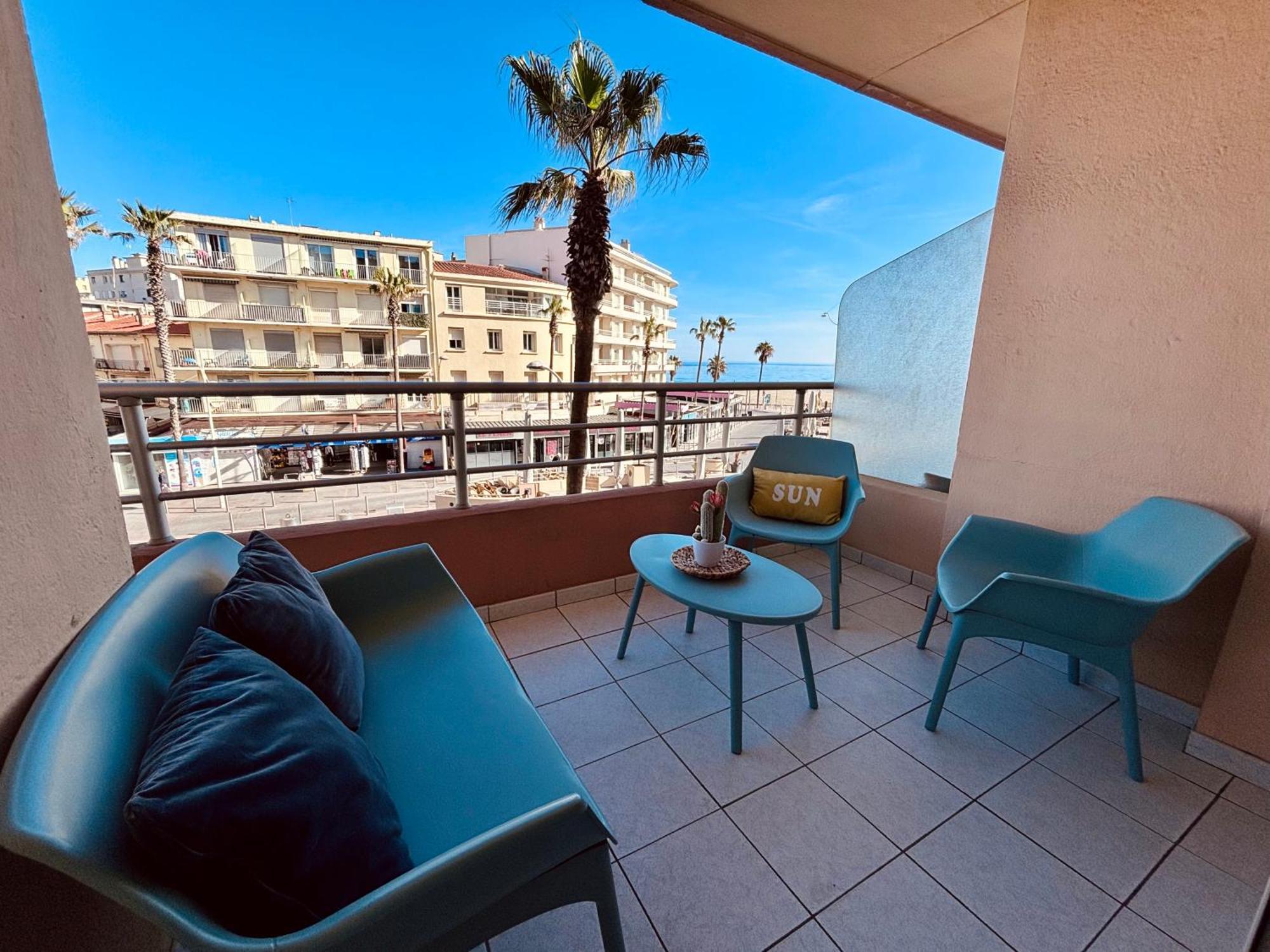 Superbe T2 Vue Mer Avec Ascenseur Canet-en-Roussillon Exteriör bild